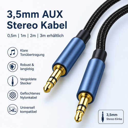 Aux kabel klinke stecker 5mm - klinke-stecker, 3,5mm