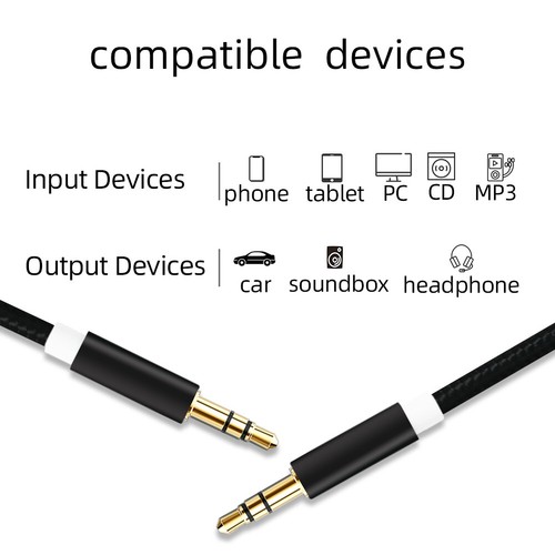 Aux kabel auto 5mm stereo - 1m,